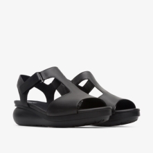 Camper Balloon Wedge Sandals Black - Womens Singapore SCVWLR-187